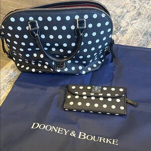 Dooney & Bourke Black and White Polka Dot Women's Bag & Wallet
